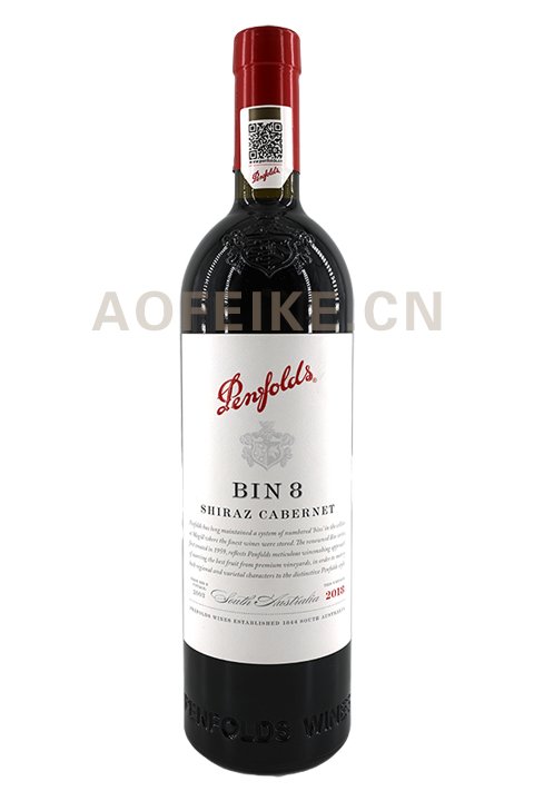 奔富（Penfolds）Bin 8 设拉子赤霞珠红葡萄酒 官方防伪 有码行货